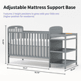 thumbnail image 5 of Goldzone 3-in-1 Convertible Baby Crib with Changing Table,Storm Gray, 5 of 13