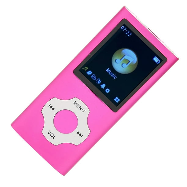 Reproductor de MP3 con pantalla LCD de 1,8 pulgadas, compatible con grabación, radio FM, reproductor de música portátil para estudiantes, color rosa