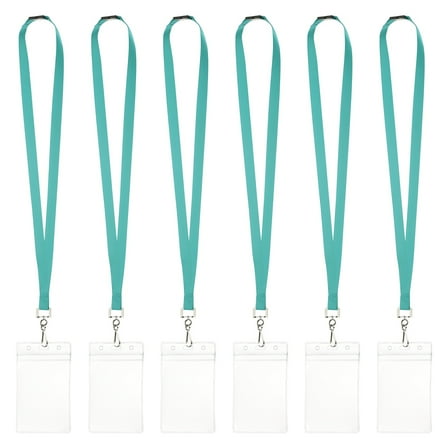 Uxcell 6Pack Colored Lanyards for ID Badges, Breakaway Lanyards for Keys, Mint Green