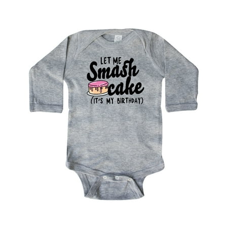 

Inktastic Let Me Smash Cake Its My Birthday Gift Baby Girl Long Sleeve Bodysuit