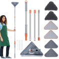 thumbnail image 2 of CNKOO 82 Inch Wall Mop with Long Handle Wall Cleaning Mop with 39.8-82 Inch Extension Pole 360° Rotatable Wall Cleaner Mops Triangle Mop Kit for Walls Ceiling Window Skirting, 2 of 6