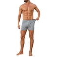 thumbnail image 2 of INSPIRE CHIC Men's Plaid Mid-Waisted Lightweight Breathable Knitted Boxer Shorts 3 Packs 34 1 Light Gray 1 Gray 1 Blue, 2 of 5