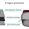thumbnail image 3 of Mosiso Laptop Sleeve for MacBook Air 15 inch M3 A3114 M2 A2941 Lenovo Dell HP Asus Acer, Protective Neoprene Notebook Bag with Small Case, Wine Red, 3 of 8