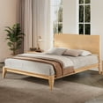 thumbnail image 1 of Mid-Century Modern Full Size 12 Inch Bamboo Wood Platform Bed with Wood Slat Metal Support, No Box Spring Needed, Easy Assembly,Natural, 1 of 10