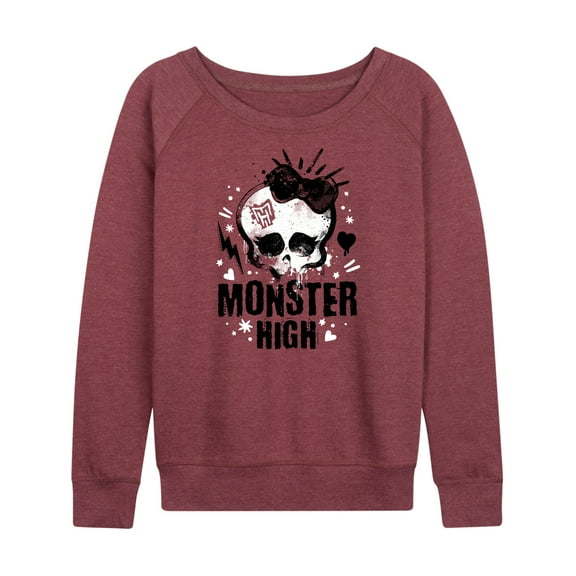 Monster High - Skullette Punk Logo - Women's Lightweight French Terry Long Sleeve Shirt