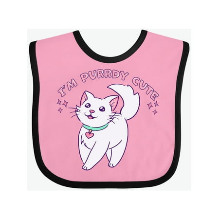 

Inktastic I m Purrdy Cute White Kitty Cat Gift Baby Boy or Baby Girl Bib
