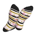 thumbnail image 5 of Vsdgher Gold Glittering Hearts and Flamingos Unisex Crew Socks Lightweight Breathable Ventilation Ankle Socks, Mid-calf socks for Daily, 5 of 7
