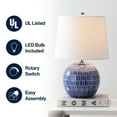 thumbnail image 4 of JONATHAN Y Ronald 21" Ceramic LED Table Lamp, Navy, JYL5044A, 4 of 6