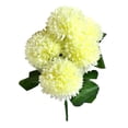 thumbnail image 4 of Ramo de flores artificiales de 5 cabezas Ceremonia de banquete de boda Decoración floral Tela de seda Flor falsa con hojas, Blanco Eigraketly HA6561-01B, 4 of 6