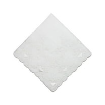 CTM  Soft Cotton Bridal Heart Embroidered Handkerchief (Women)