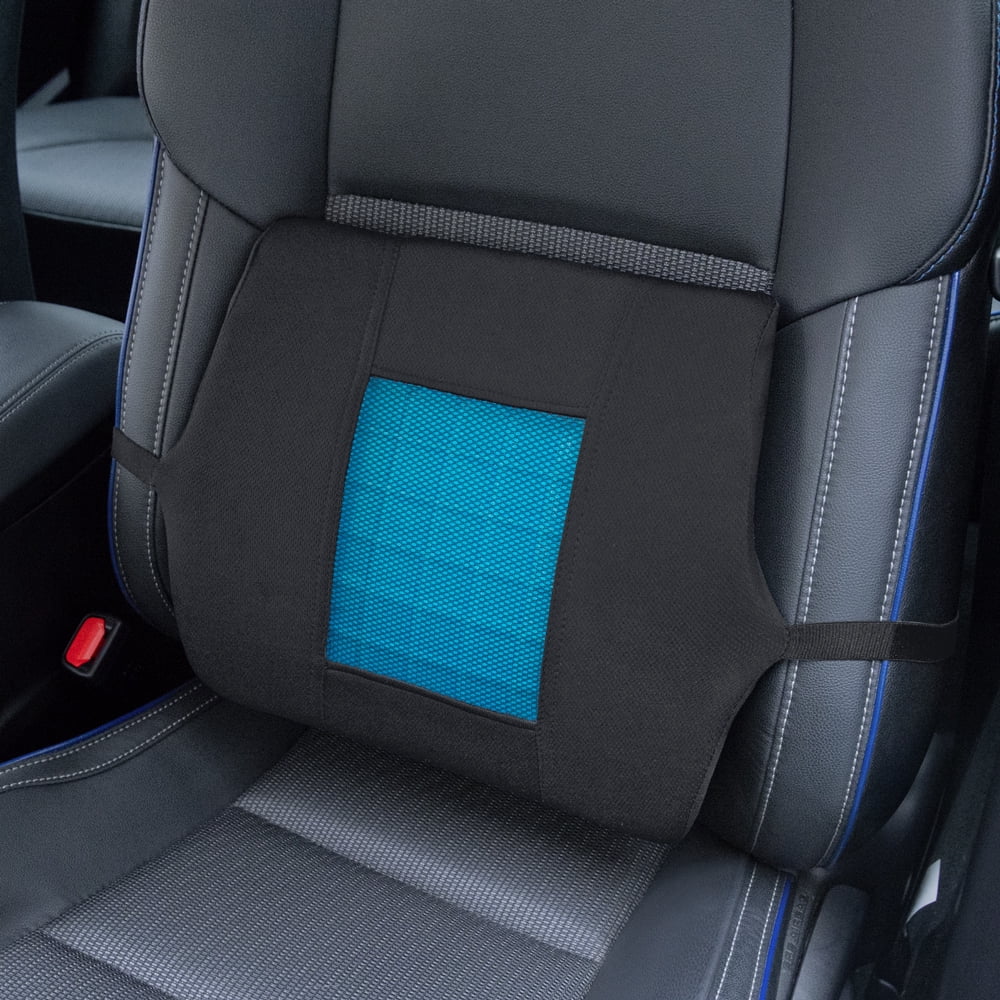 Motor Trend MTCG-100+110 Lumbar Support Cushion + Cooling Seat Cushion with Memory Foam - Made with Orthopedic Fill for Maximum Comfort & Back Pain Relief - Perfect for Car and Office Chairs