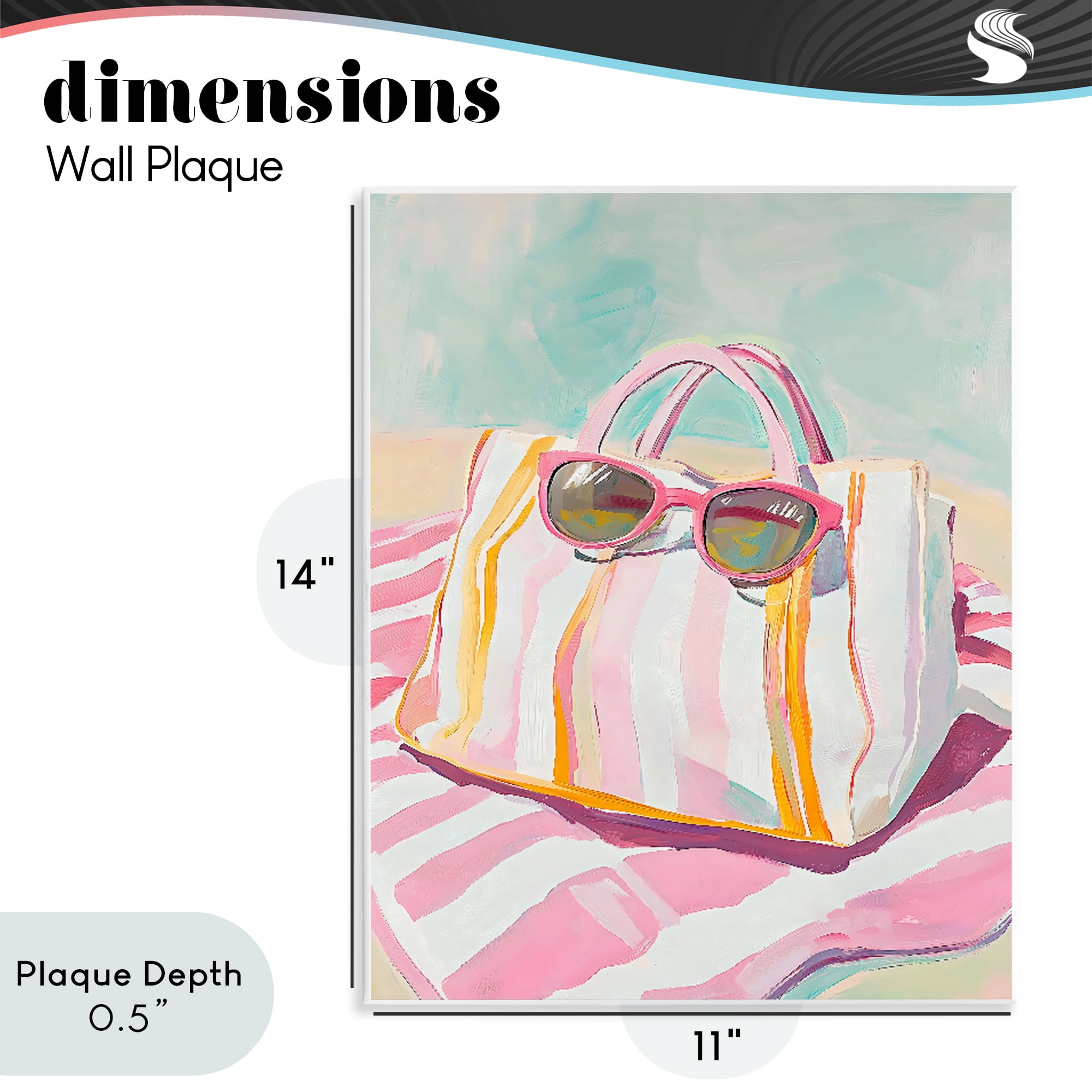 Stupell Industries Beach Bag & Sunglasses Wall Plaque Art, design by The Prints Vibe