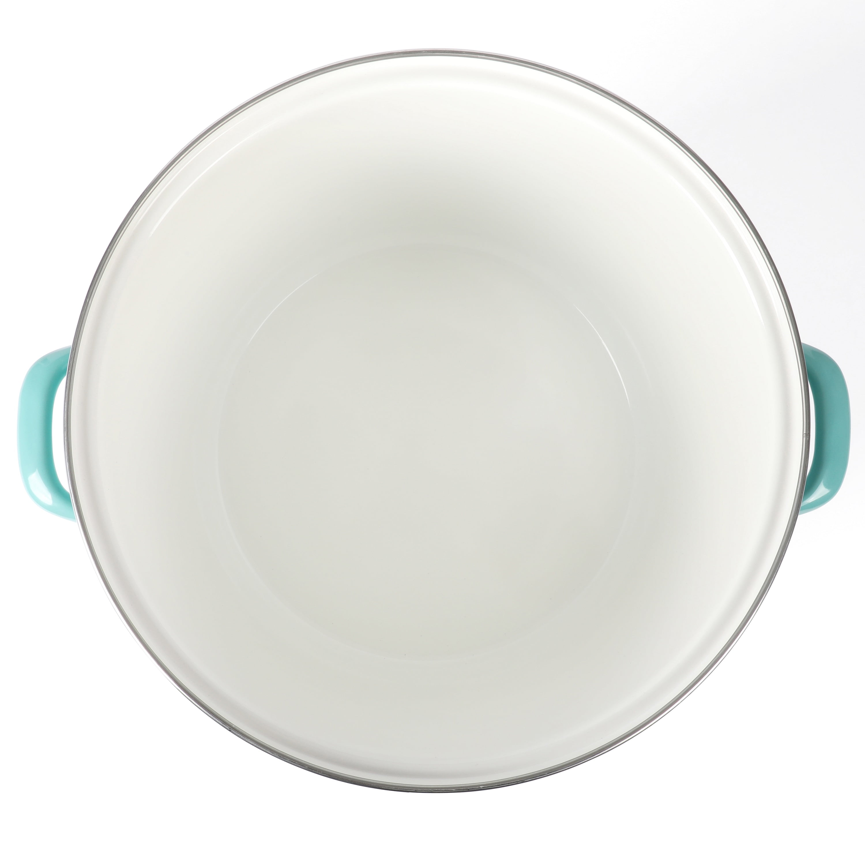 Martha Stewart Everyday Haverhill 12-Quart Teal Enamel on Steel Stock Pot with Lid