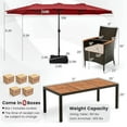 thumbnail image 2 of Aimee Lii 11 Pieces Patio Dining Set with 15 Feet Double-Sided Patio Umbrella and Base, Modern Patio Furniture for Outdoor Backyard Pool Deck-Wine, 2 of 11
