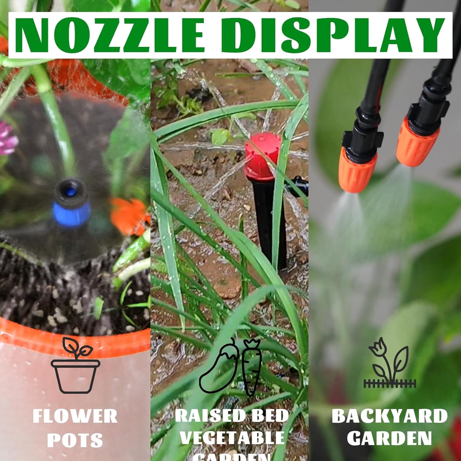 40M Drip Irrigation Systems Set 20 Adjustable Sprinklers Water Saving Gardening Greenhouse Watering Equipment With Pipes