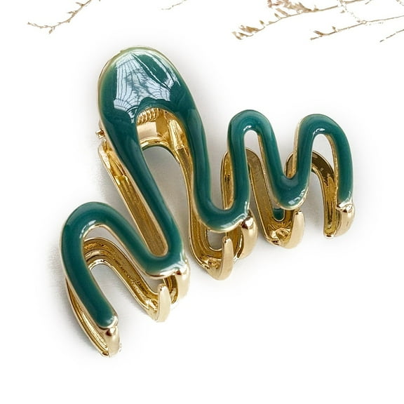 2pcs Alloy Enamel Claw Hair Clips Hair Accessories for Women & Teal 4mm