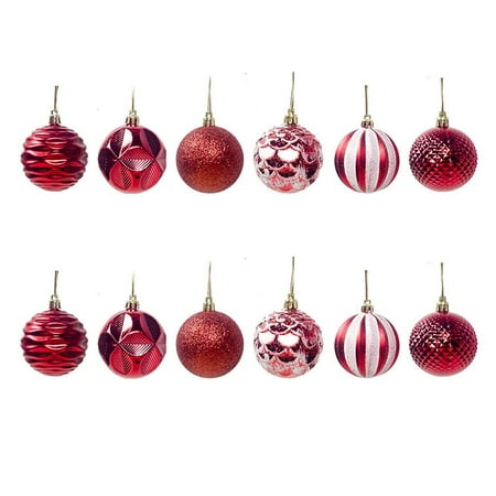

Christmas Tree Pendant Christmas Decoration Ball PVC Christmas Display Ball Pendant 6cm 12PCS String Beads for Doorway Paper Trees Garland Outdoor Summer Hanging Bell for Doorways Paper Chandelier
