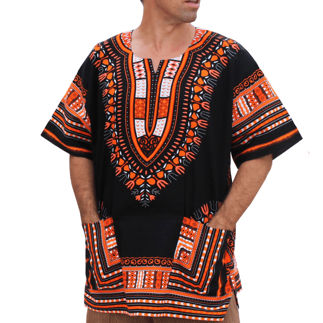 Men's Plus Size African Dashiki Print Ethnic Top Traditional Tribal Pattern Short Sleeve Oversized Casual Shirt