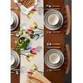 thumbnail image 5 of Table Runner Colorful Tulips Table Decoration for Kitchen Dinning Vintage Linen Table Decoration for Indoor Outdoor Party Wedding Decor 13x72inch, 5 of 7