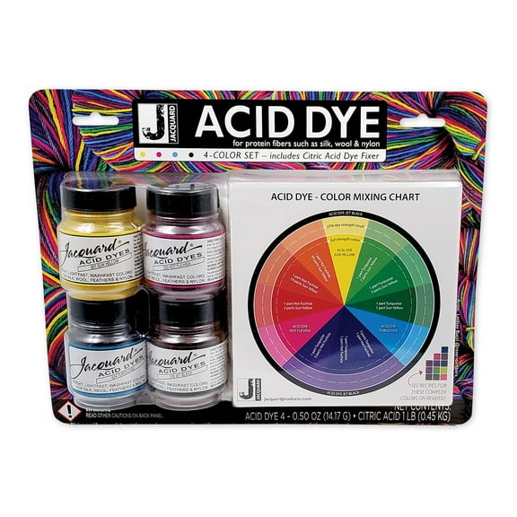 Jacquard Acid Dye 4-Color Set with Citric Acid