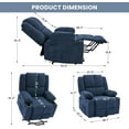 thumbnail image 2 of Oversized Power Lift Recliner Chair for Elderly,135°Adjustable Lay Flat Lift Chair Electric Recliner Chairs with Massage and Heat,2 Cup Holders and Stand Assist for Living Room,Dark Blue, 2 of 7