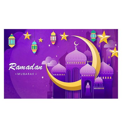 180x110cm Ramadan Background Cloth Wall Hanging Sparkling Eid Background Background Screen Photographic Prop Mubarak Decorative Background B