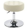 thumbnail image 5 of Furniliving Velvet Vanity Chair Modern Ottoman Round  Backless  Adjustable Makeup Stool , Beige, 5 of 7