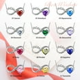 thumbnail image 4 of Juwaliy Infinity Heart Mother Necklace October Birthstone Tourmaline Pink Pendant 925 Sterling Silver Mother's Day Gift Idea Jewelry Christmas Birthday Gift for Women Grandma Mom, 4 of 11
