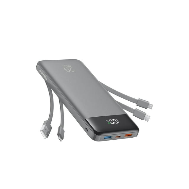 Cargador portátil Charmast Power Bank de 20000 mAh con cables integrados