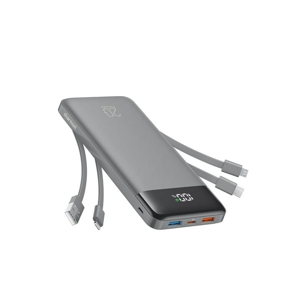 Cargador portátil Charmast Power Bank de 20000 mAh con cables integrados