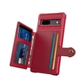 thumbnail image 2 of AutoCovers Flip Card Holder Case for Google Pixel 7a, [Store 5 Cards] Heavy Duty Shockproof Wallet Case Support Magnetic Car Mount, Premium PU Leather Luxury Case for Women Men, Red, 2 of 6
