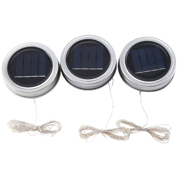 3PCS Solar Decorative Light Lid Outdoor Waterproof Solar Power Glass Decorative Light Accessories Warm White
