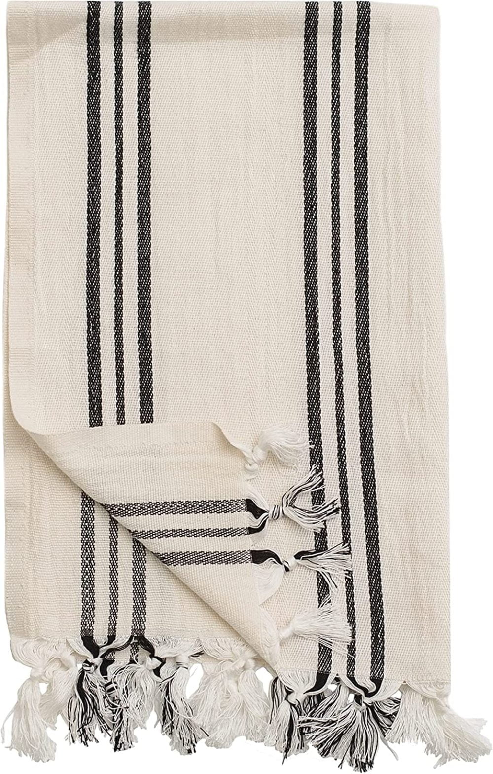 Sweet Water Decor Haley Turkish Hand Towel Two Black Stripe - 19x35