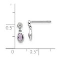thumbnail image 3 of 925 Sterling Silver White Ice Amethyst and Diamond Post Earrings; for Adults and Teens; for Women and Men, 3 of 4