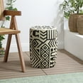 thumbnail image 3 of JONATHAN Y Rafi 17.75" MidCentury Modern Geometric Drum Garden Stool, Black/Cream, 3 of 10