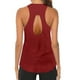 thumbnail image 5 of Prolriy - Camiseta deportiva para mujer, cuello redondo, sin mangas, transpirable, sin espalda, para yoga, color rojo, talla M, 5 of 5
