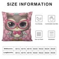 thumbnail image 5 of TIAOTIAOHOU Throw Pillow Cover Cute Pink Owl Pillow Covers White/Pink Pillowcovers Soft Double Side Print Sofa Square Throw Pillowcover for Friends Daughter Women, 5 of 5