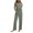 Army Green, variant on Solid Lounge Sets for Women Short Sleeve V Neck Shirts and Pants Ribbed Knit Sets Two Piece Womens Pajamas Sets