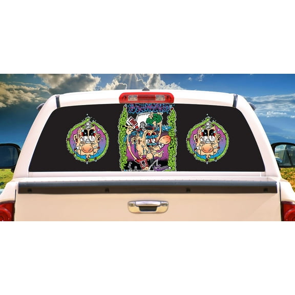 BRAINWASHED Rear Window Graphic truck view thru vinyl decal back