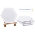 thumbnail image 1 of Kit de pintura DIY de 7 piezas con lienzo en blanco, caballete de mesa de madera y pinceles de plástico para pintura al óleo y acuarela., 1 of 7