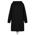 thumbnail image 4 of NTACZA Women Sweatshirt Zip Up Drawstring Hoodies Long Sweatshirt Comfort Coat Long Sleeve with Pockets Outerwear Black L, 4 of 8