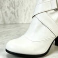 thumbnail image 4 of Xfvqtps Slouchy Mid Calf Boots for Women Side Zipper Buckle Strap Chunky Low Heel Almond Toe Faux Leather Tall Boots, 4 of 7