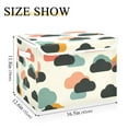thumbnail image 5 of Yayeee Collapsible Cube Storage Bin with Lid Fabric Closet Decorative Basket with Handles, Simple Clouds, 5 of 7