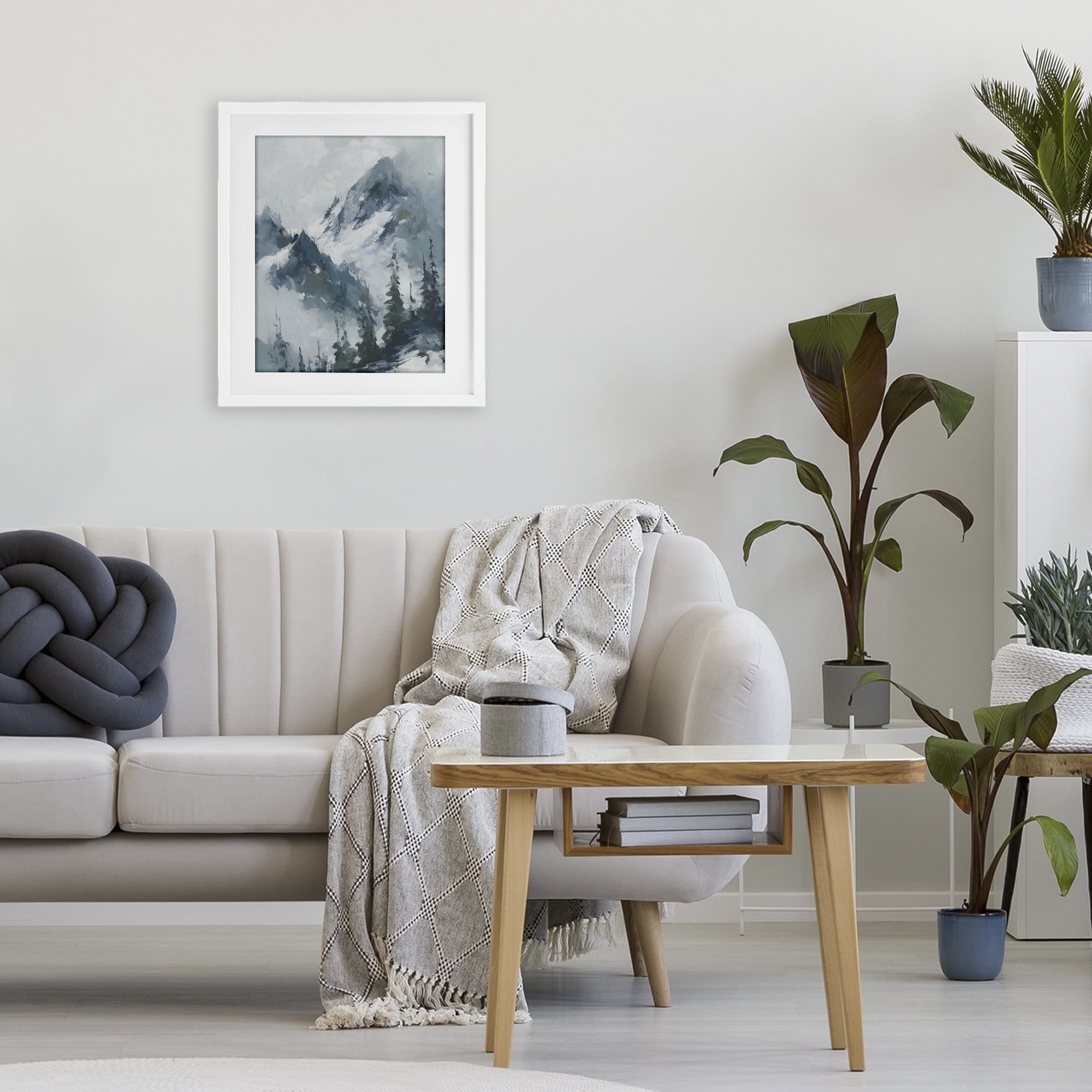 Stupell Industries Frozen Majesty Mountains White Framed Print Under Glass, design by Svetlana Aleynikova