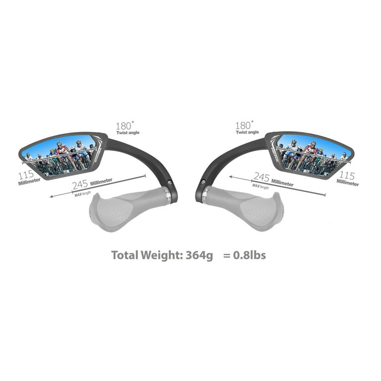 Venzo Bicycle Bike Handlebar Mirror Blue Lens 75 Anti glare Glass Left Right Walmart