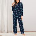 thumbnail image 2 of Naloa Ice Blue Starfish and Jellyfish Pajamas for Women Set, Womens Pajama Sets, Lounge Sets for Women, 2pjs for Women-XX-Large, 2 of 7