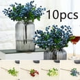 thumbnail image 1 of LINASHI 10pcs/set Artificial Flowers Berries Blueberry Fruit Fake Silk Flowers Home Decorative Party Wedding, 1 of 5