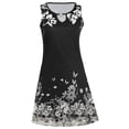 thumbnail image 4 of Usmixi Women Formal Dresses-Women Tunic Dresses Summer Beach Sunflower Print Sleeveless Tank Mini Dress Casual Hollowed Crewneck Tight Waist Dress White XXL, 4 of 6