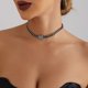 thumbnail image 5 of Collar de amor con diamantes Figaro de cadena de aluminio negro, el mejor regalo para amigos, 5 of 5