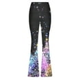 thumbnail image 4 of SELONE Flare Leggings Plus Size Tall Gym Leggings Full Length Summer Pants Curvy Casual Long Bootcut Vacation Pants Yoga Lightweight Multicolor L Breathable Beach Pants (Non Shiny Design Only Prints), 4 of 5